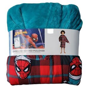 Character Kids Oversized Long Sleeve Hooded Pullover Robe - Red